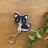 Llavero gato relieve